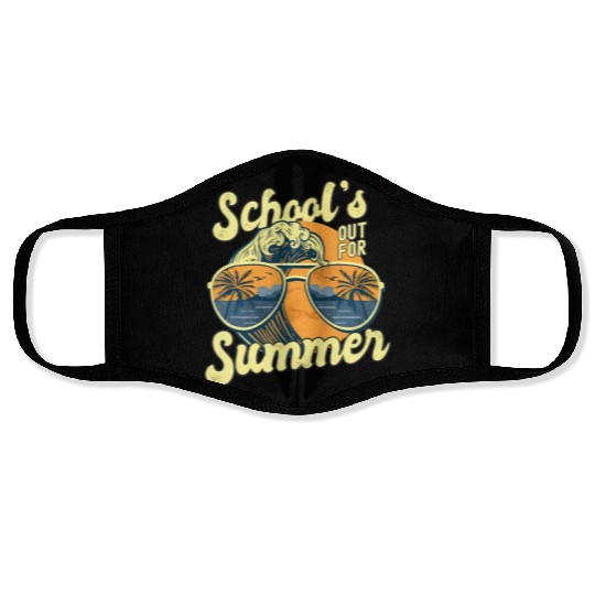 Schools Out For Summer For Teacher Cool Last Day V Face Masks