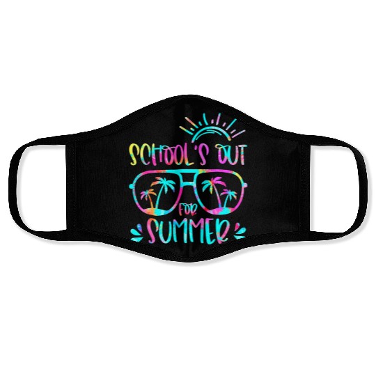 Last Day Of School Schools Out For Summer Teacher Face Masks