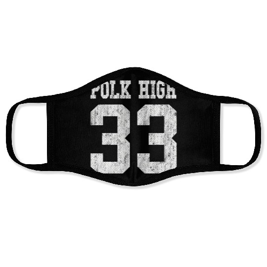 Polk High School Football Jersey 33 Aged Look Face Masks