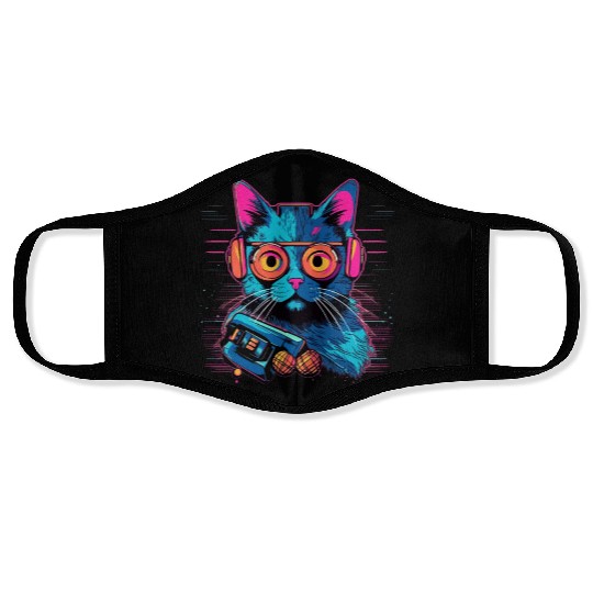 Blue Cat Face Masks