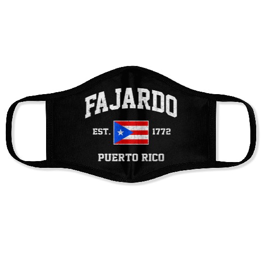 Fajardo Puerto Rico Boricua Flag Athletic Style Face Masks