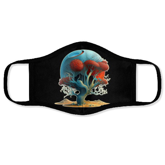 Desert Crimson Dreaming Face Masks