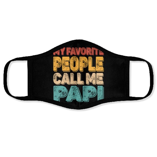 My Favorite People Call Me Papi Vintage Funny Dad Face Masks
