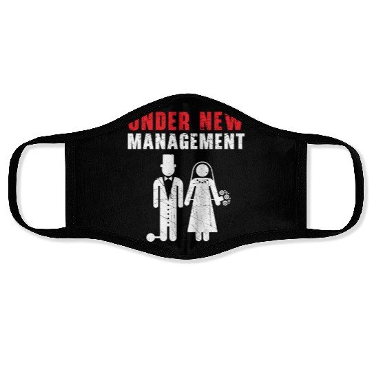 Bride And Groom Wedding Day Marriage Just Married Face Masks