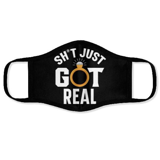 Bride And Groom Wedding Day Marriage Just Married Face Masks