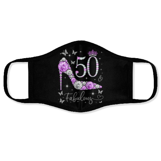 50 Fabulous 50Th 50 Ladies Face Masks