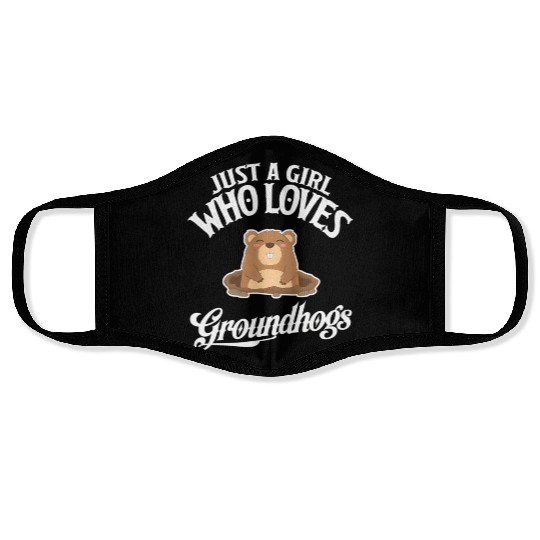 Who Loves Groundhogs Groundhog Face Masks
