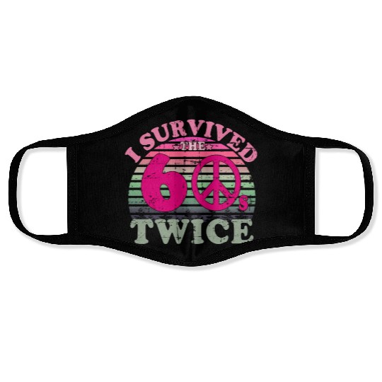 I Survived The Sixties 60S Twice Face Masks