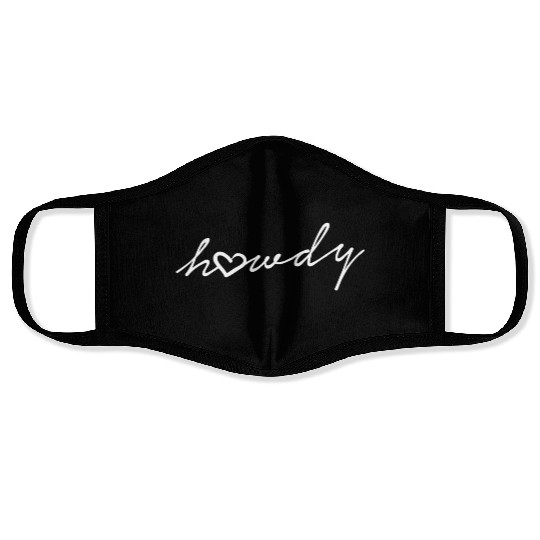 Howdy Heart Cursive Face Masks