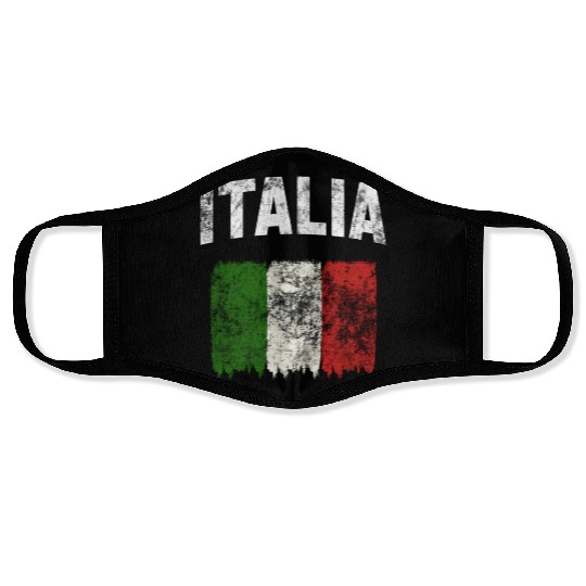 Italia - Distressed Italian Flag Face Masks