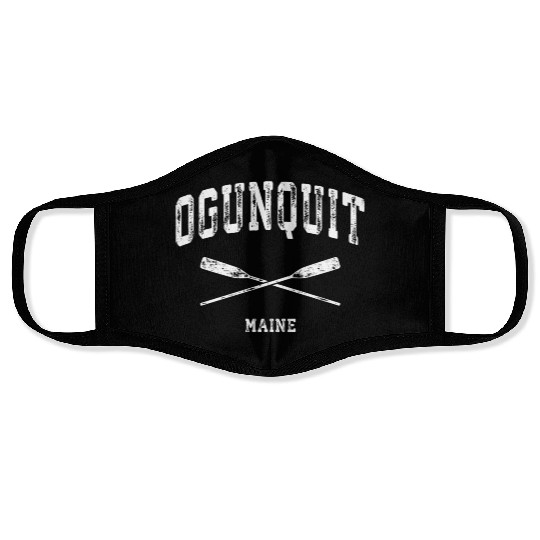 Ogunquit Maine Nautical Crossed Oars Face Masks