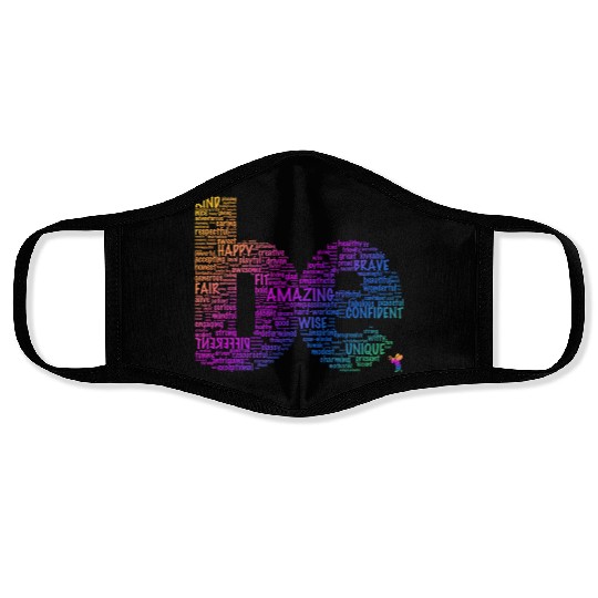 Inring Positive Word Be Colorful Letter Face Masks