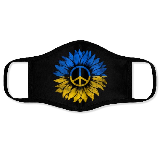 Ukrainian Flag Ukraine Flag Sunflower Face Masks