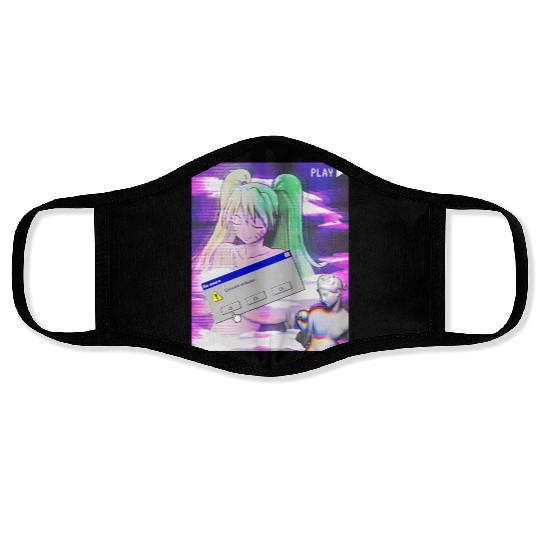 Vaporwave Aesthetic Japanese Style Anime Face Masks