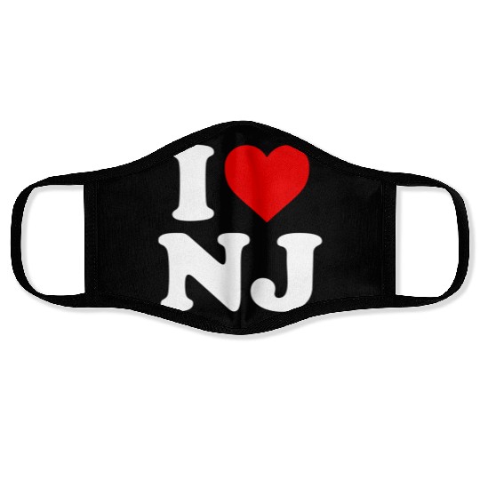 I Love Nj Heart New Jersey Face Masks