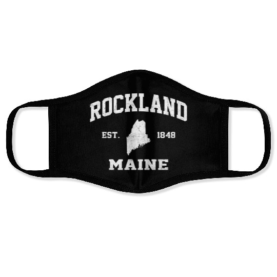 Rockland Maine Me State Athletic Style Face Masks