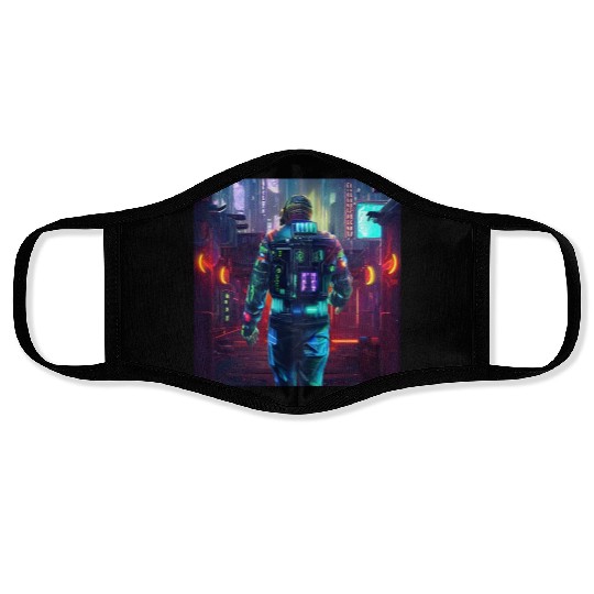 Cyberpunk man Face Masks