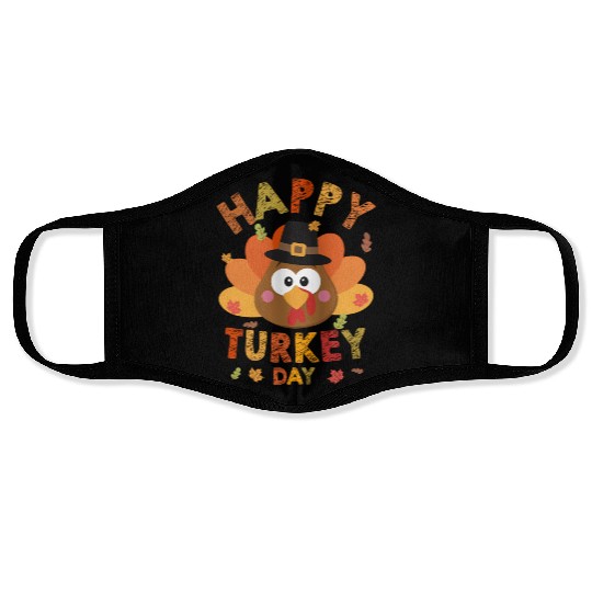 Happy Turkey Day 2021 Autumn Fall Thangiving Face Masks