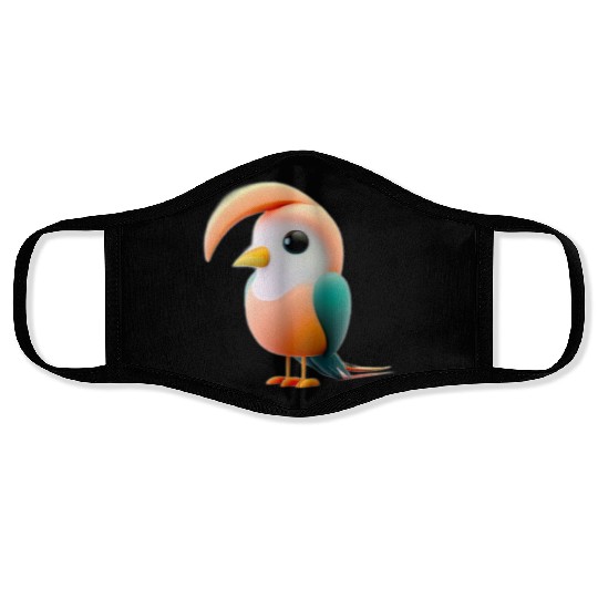 Cute Bird of Paradise 3D Render Face Masks