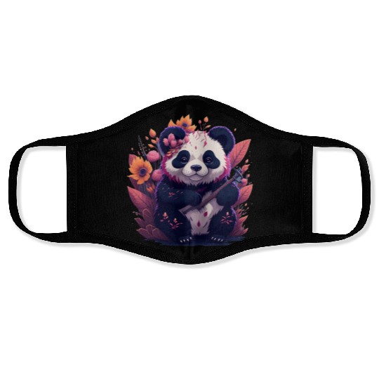 kawaii design cute panda Face Masks