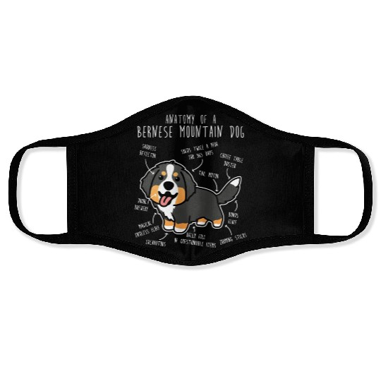 Bernese Mountain Dog Anatomy Face Masks