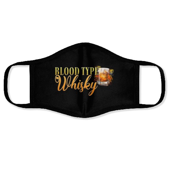 Blood Type Whisky Cocktail for Bartender Face Masks