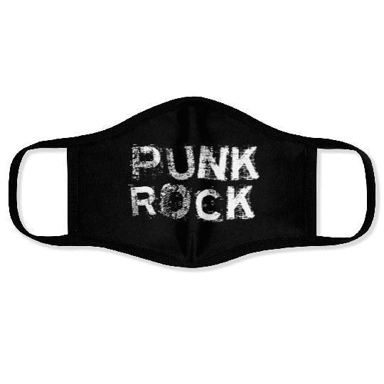 PUNK ROCK Text Face Masks
