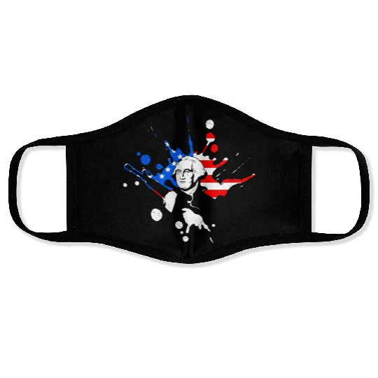 Merica George Washington Independence Day Face Masks