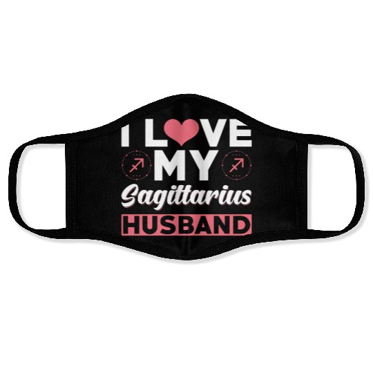 I love my Sagittarius Husband Face Masks