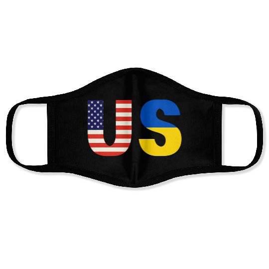 Flag Of Usa And Ukraine Ukrainian Americans Patrio Face Masks