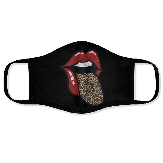 Leopard in Tongue Face Masks
