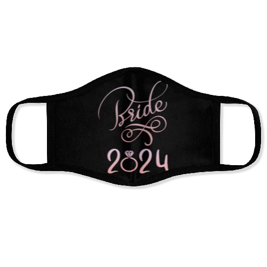 Bride To Be 2024 Fiancã© Engagement Announcement Face Masks