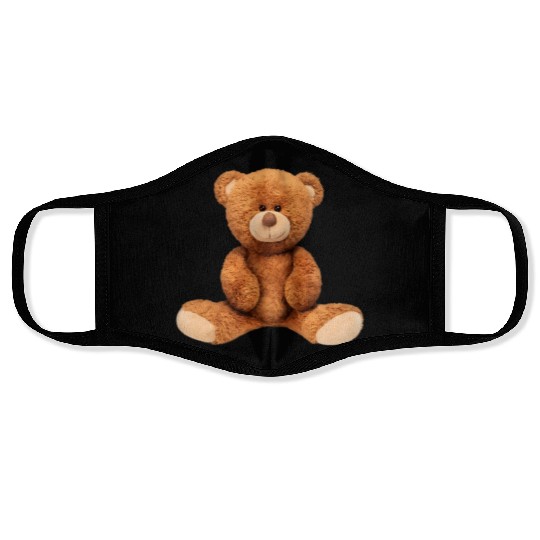 Real Teddy Bear Illustration Face Masks