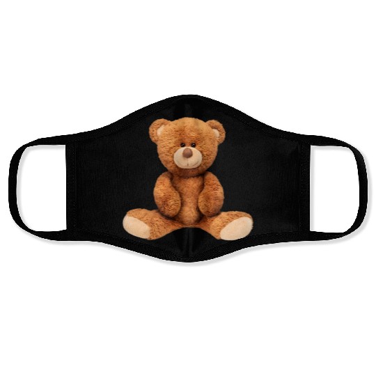 Real Teddy Bear Illustration Face Masks