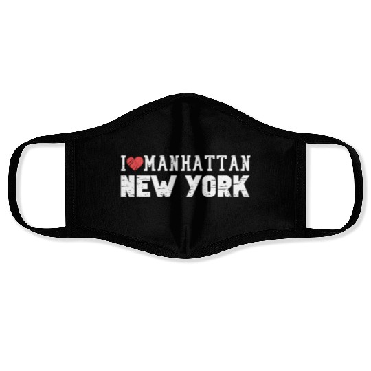 Manhattan New York Love I Heart Manhattan Ny Face Masks
