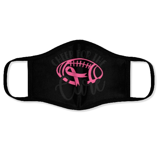 Cheer For The Cure Pink Breast Cancer Awareness Face Masks