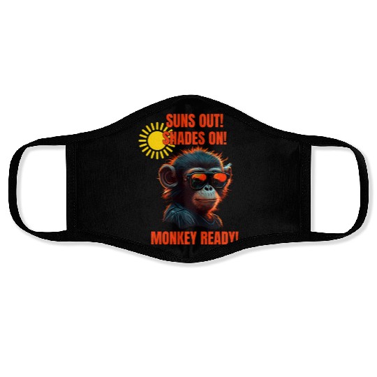 Suns Out Shades On Monkey Ready Face Masks