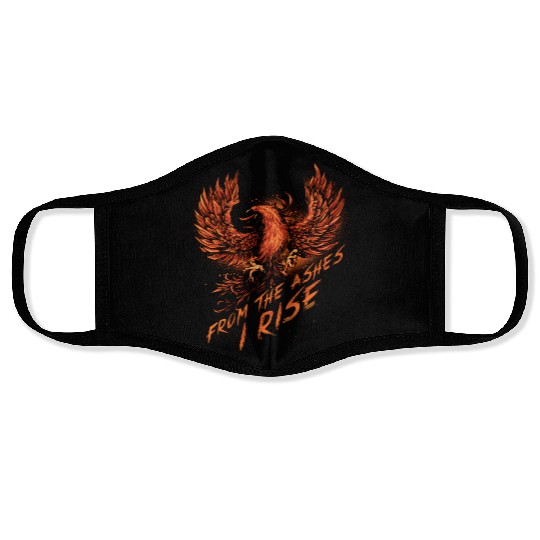 From The Ashes I Rise Motivational Phoenix Face Masks