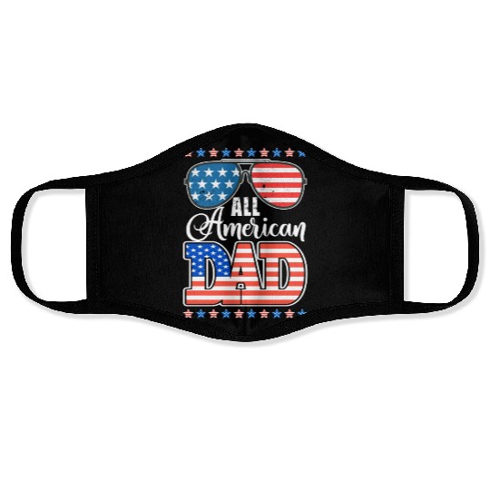 All American Dad Usa Sunglasses Flag Father's Day Face Masks