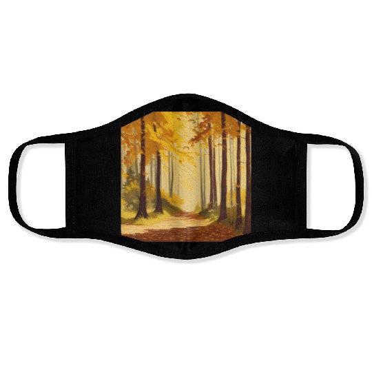 Whispers of Golden Autumn: A Serene Forest Retre Face Masks