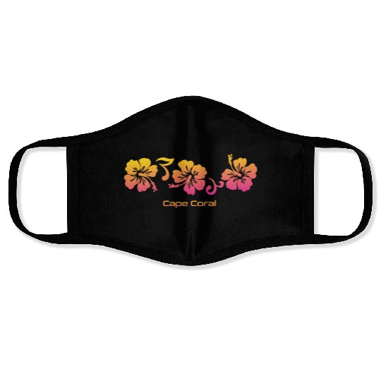 Cape Coral Florida Hibiscus Souvenir Vacation Face Masks