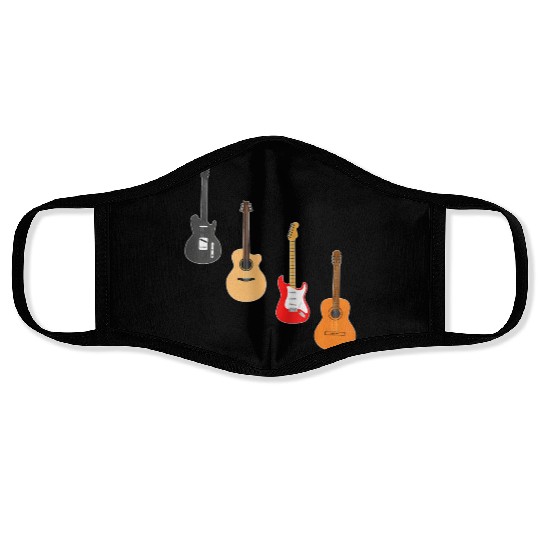 guitars musical instrument band music song Face Masks