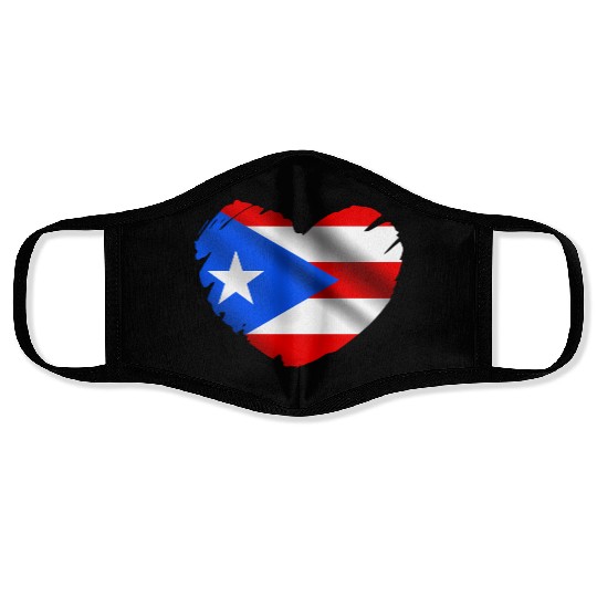 Puerto Rico Flag On Shape Of He Puerto Ricans Face Masks