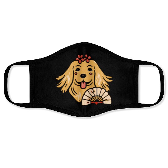 Golden Retriever Geisha Dog Lover Terrier Face Masks