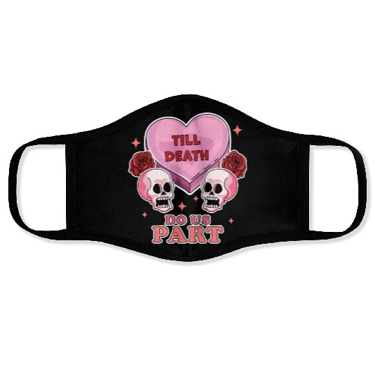 Till Death Do Us Part Skeleton Skull Valentine s Face Masks