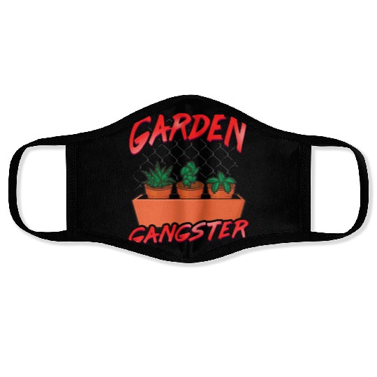 Cute Funny Garden Gangster Planting Pun Face Masks