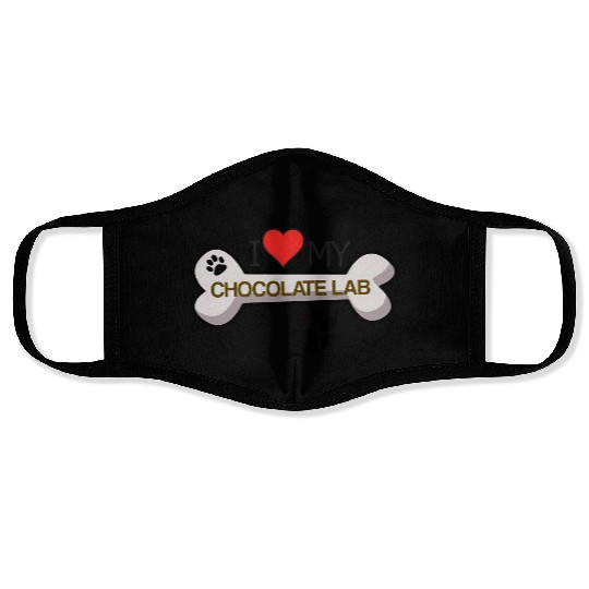 Chocolate Labrador - I Love My Chocolate Lab Face Masks