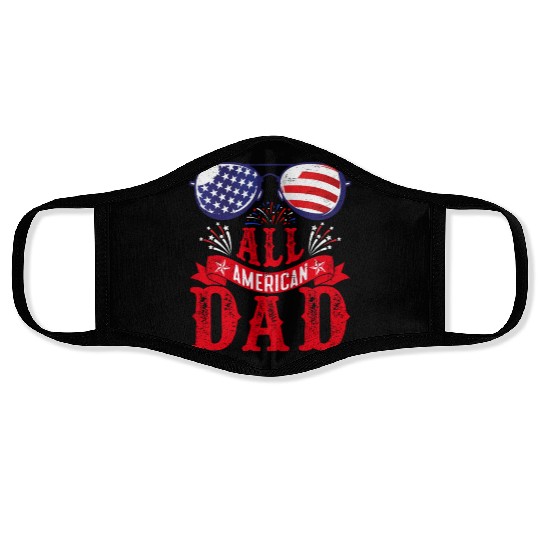 All American Dad America Pride US Patriot Face Masks