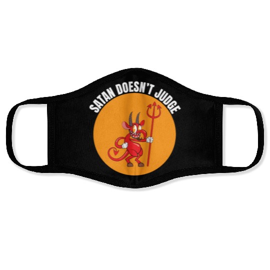 Funny Hail Gay Satan Lgbt Goth Gay Pride Baphomet Face Masks