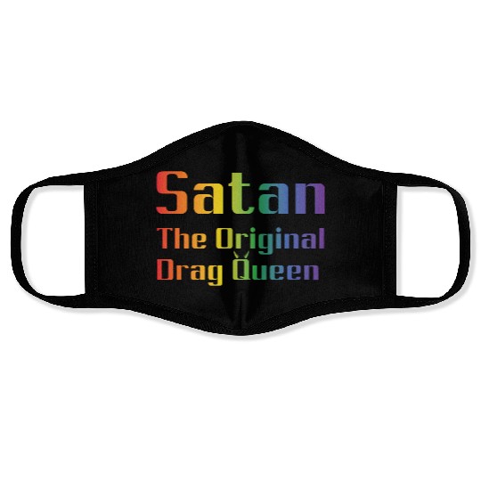 Funny Hail Gay Satan Lgbt Goth Gay Pride Baphomet Face Masks